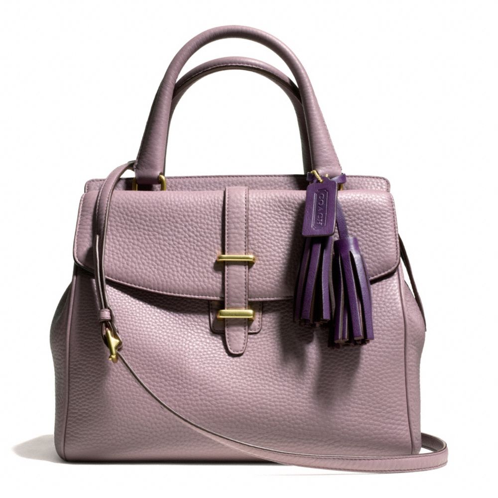PEBBLED LEATHER NORTH/SOUTH SATCHEL COACH F26384