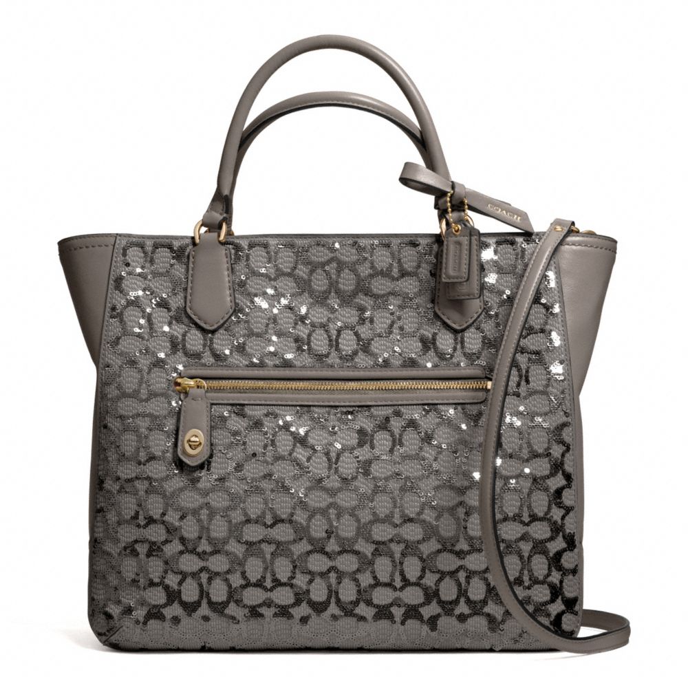 POPPY SEQUIN SIGNATURE C SMALL BLAIRE TOTE - f26432 - F26432B4GY