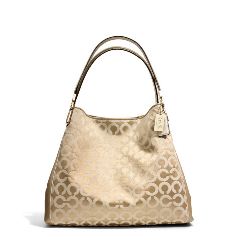 COACH F26448 Madison Small Phoebe Shoulder Bag In Op Art Sateen Fabric 