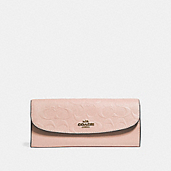 SOFT WALLET IN SIGNATURE LEATHER - f26460 - NUDE PINK/LIGHT GOLD