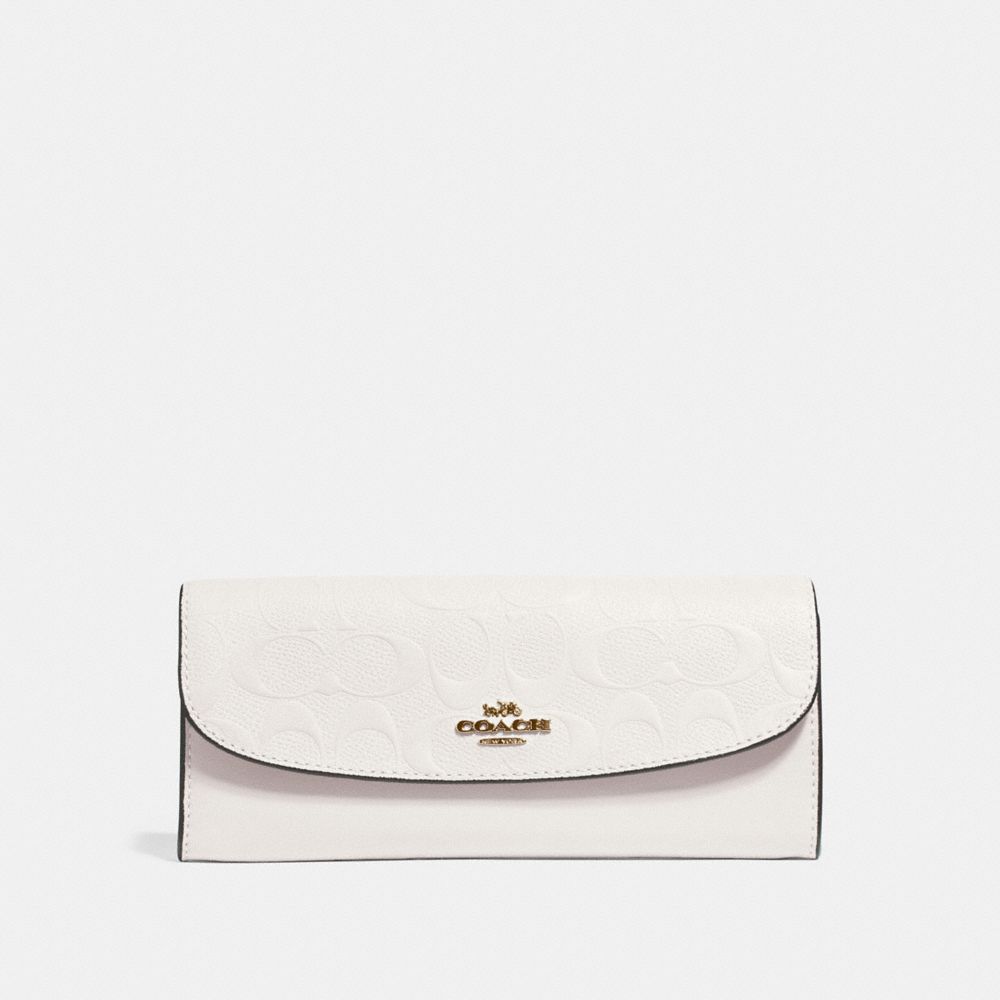 SOFT WALLET IN SIGNATURE LEATHER - CHALK/LIGHT GOLD - COACH F26460