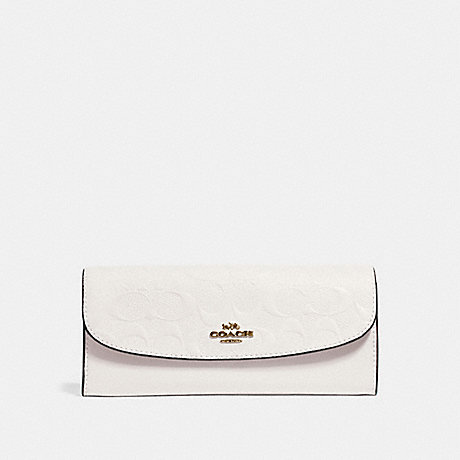 COACH SOFT WALLET IN SIGNATURE LEATHER - CHALK/LIGHT GOLD - f26460