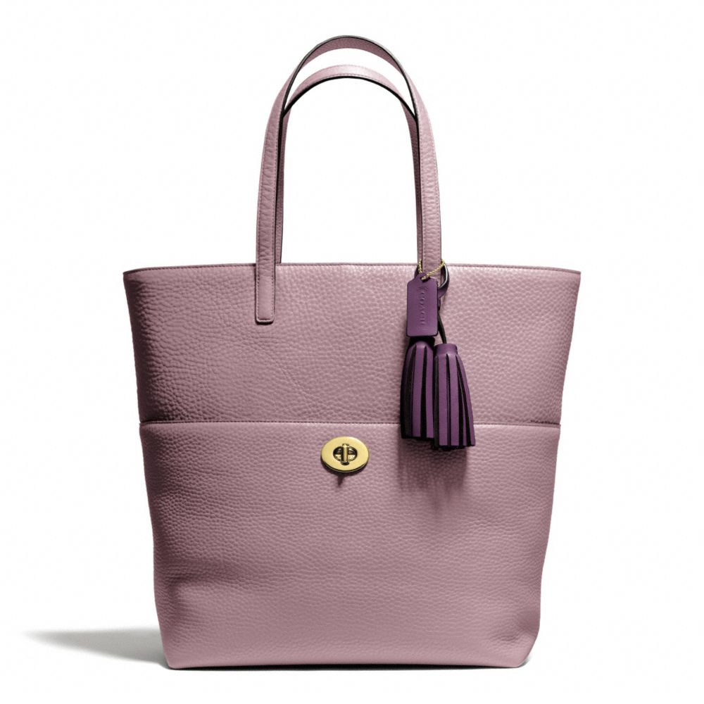 PEBBLED LEATHER TURNLOCK TOTE COACH F26477