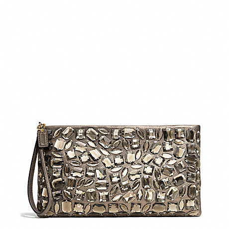 COACH F26485 MADISON ZIP CLUTCH IN JEWELED LEATHER ONE-COLOR