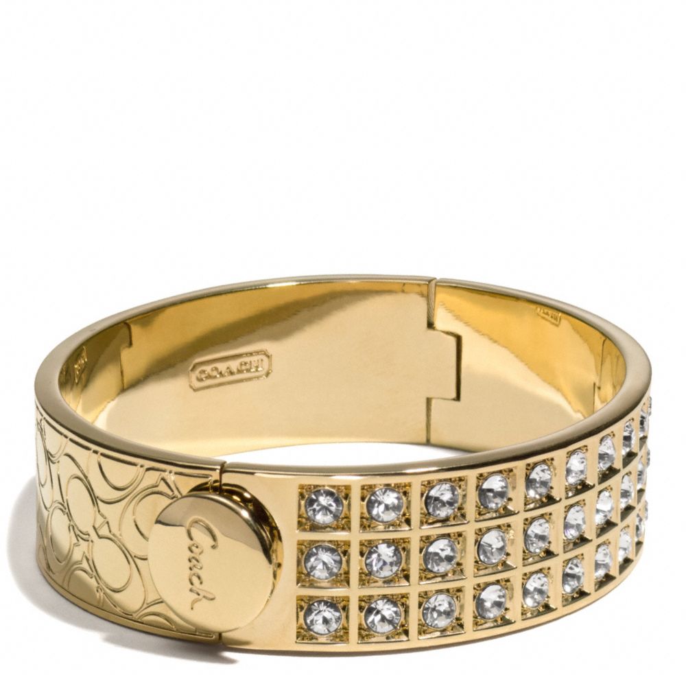 SMALL BEVELED PAVE BRACELET - f26495 - F26495GDCY