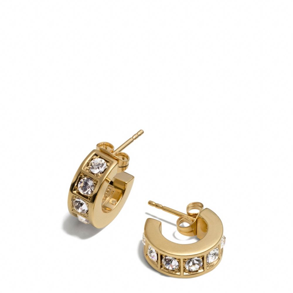 COACH F26503 - BEVELED PAVE HUGGIE EARRINGS ONE-COLOR