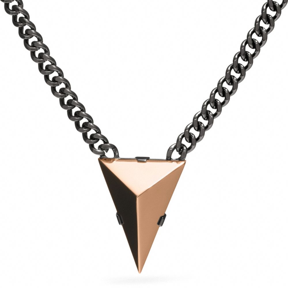 COACH F26518 Short Pyramid Spike Necklace BLACK