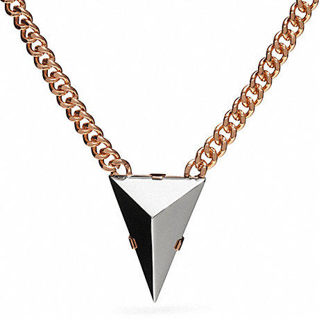 COACH SHORT PYRAMID SPIKE NECKLACE - SILVER - f26518