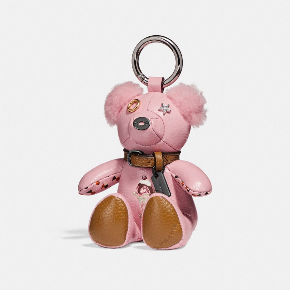 COACH F26574 Ice Cream Sundae Bear Bag Charm SILVER/BLUSH