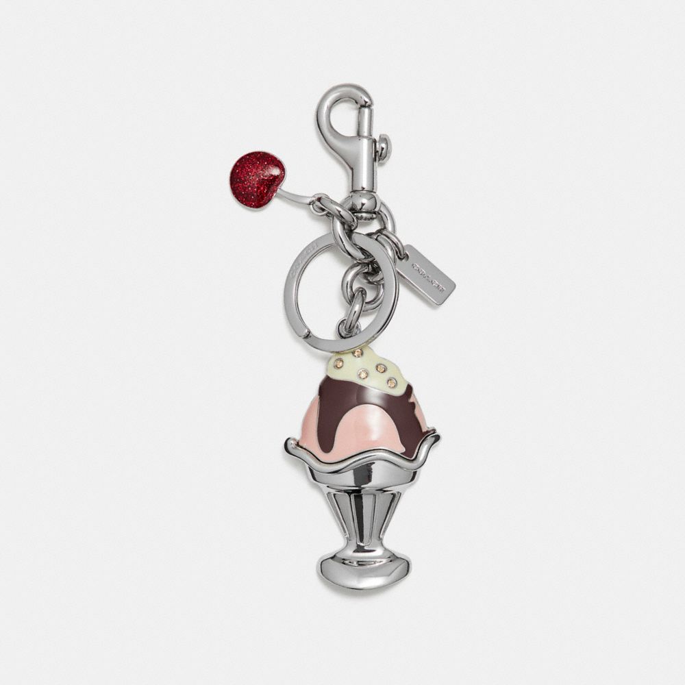 ICE CRAM SUNDAE BAG CHARM - f26576 - SILVER/BLUSH