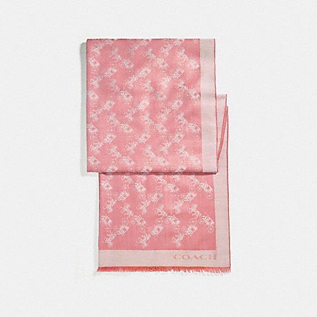 COACH BICOLOR HORSE AND CARRIAGE OBLONG SCARF - ROSE PETAL - F26587