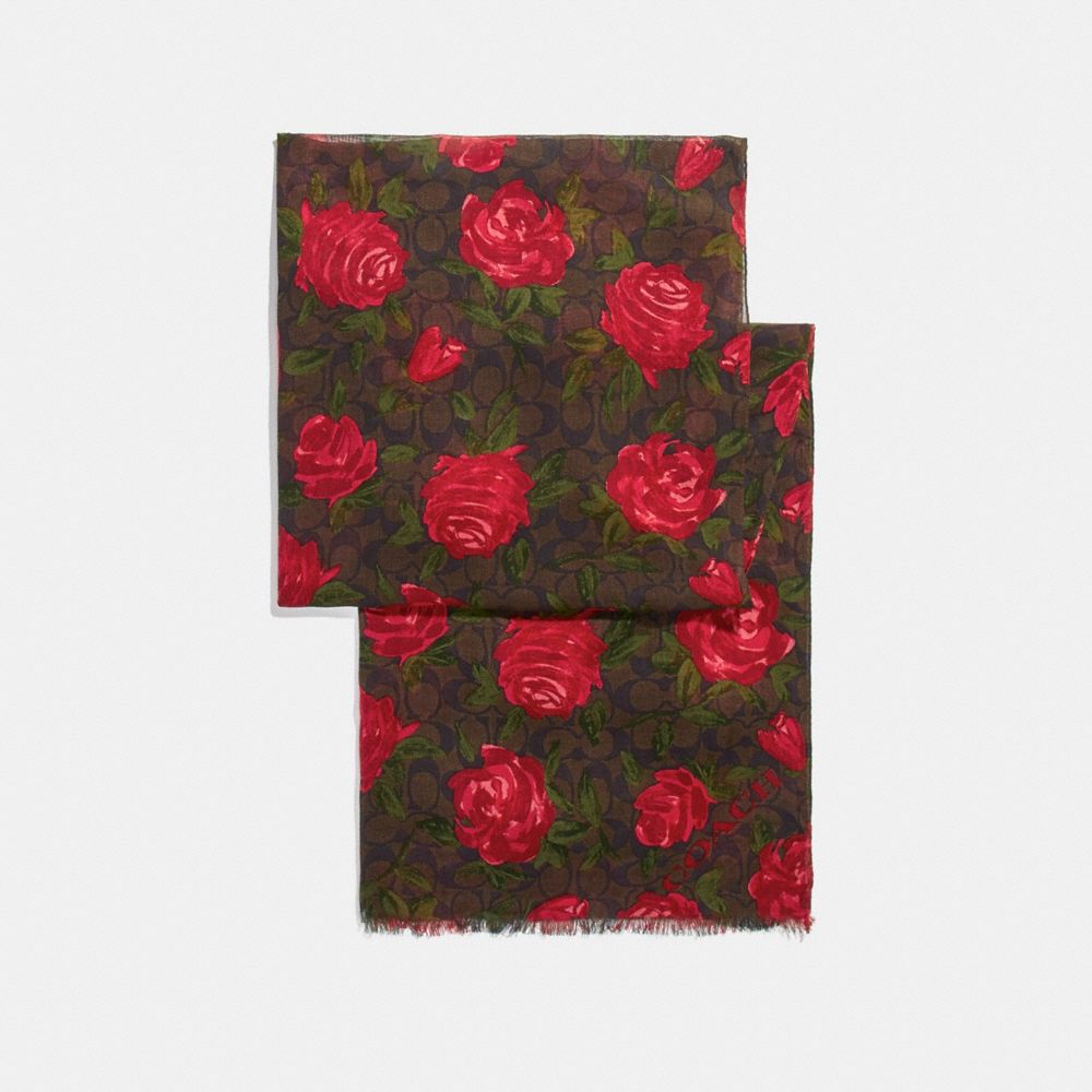 CAMO ROSE SIGNATURE OBLONG - MAHOGANY/RED - COACH F26591