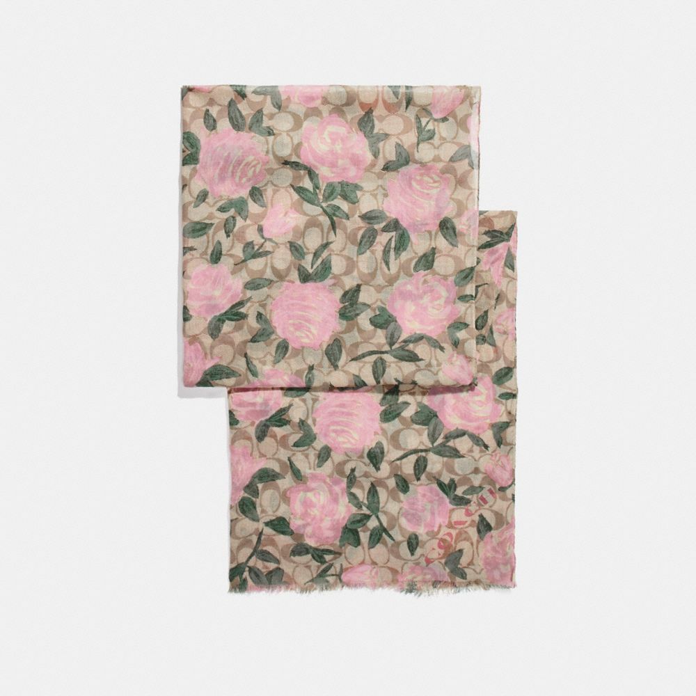 CAMO ROSE SIGNATURE OBLONG - f26591 - IVORY/PINK