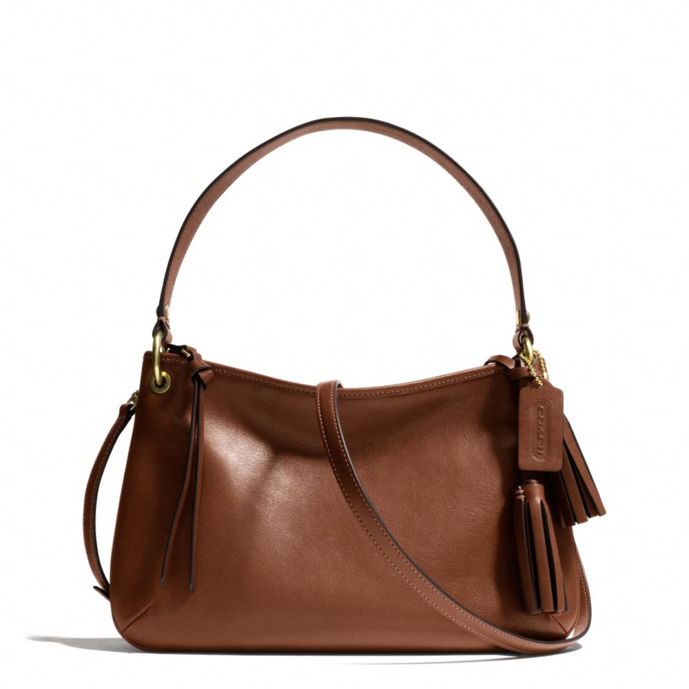 COACH LEGACY LEATHER DOUBLE GUSSET CROSSBODY - BRASS/COGNAC - F26601