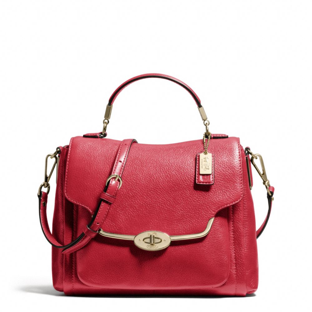 COACH MADISON LEATHER SMALL SADIE FLAP SATCHEL -  - f26624