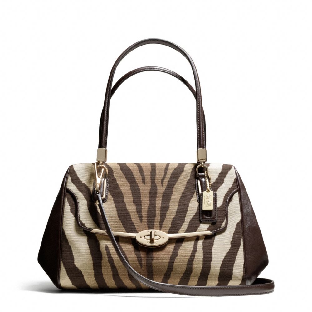 COACH MADISON ZEBRA PRINT SMALL MADELINE EAST/WEST SATCHEL - ONE COLOR - F26634