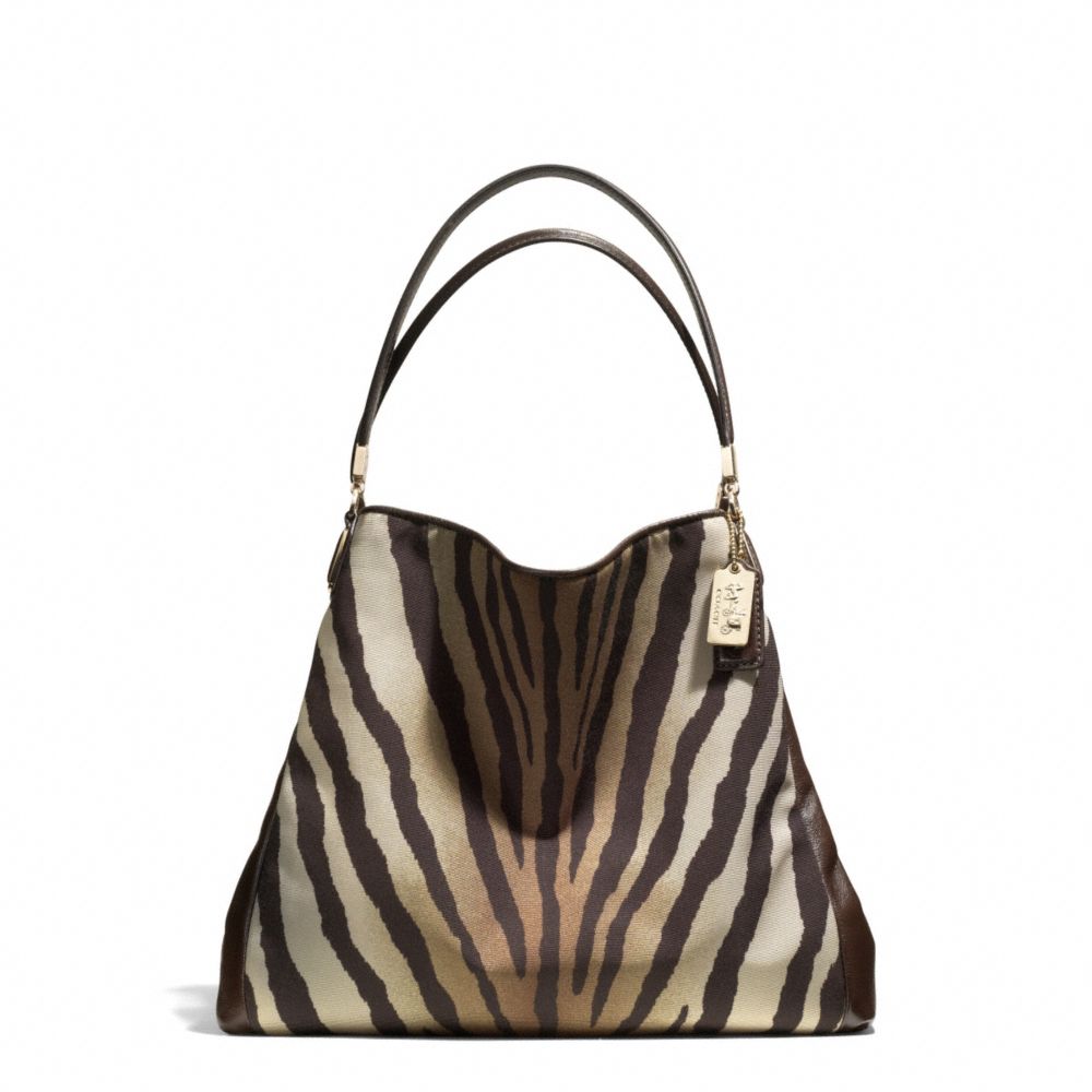 COACH F26636 Madison Zebra Print Small Phoebe Shoulder Bag 