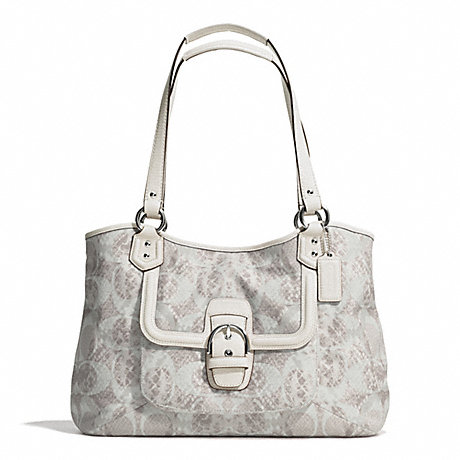 COACH f26726 CAMPBELL SNAKE C PRINT CARRYALL SILVER/DOVE MULTICOLOR
