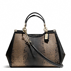 MADISON METALLIC SPOTTED LIZARD CAROLINE SATCHEL - LIGHT GOLD/BRONZE - COACH F26763