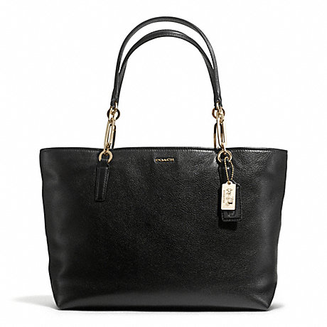 COACH F26769 MADISON LEATHER EAST/WEST TOTE LIGHT-GOLD/BLACK