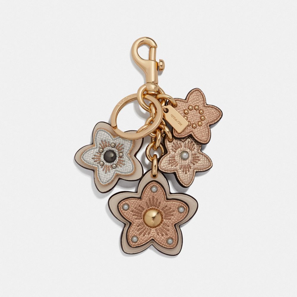 WILDFLOWER MIX BAG CHARM - F26790 - ROSE GOLD/GOLD