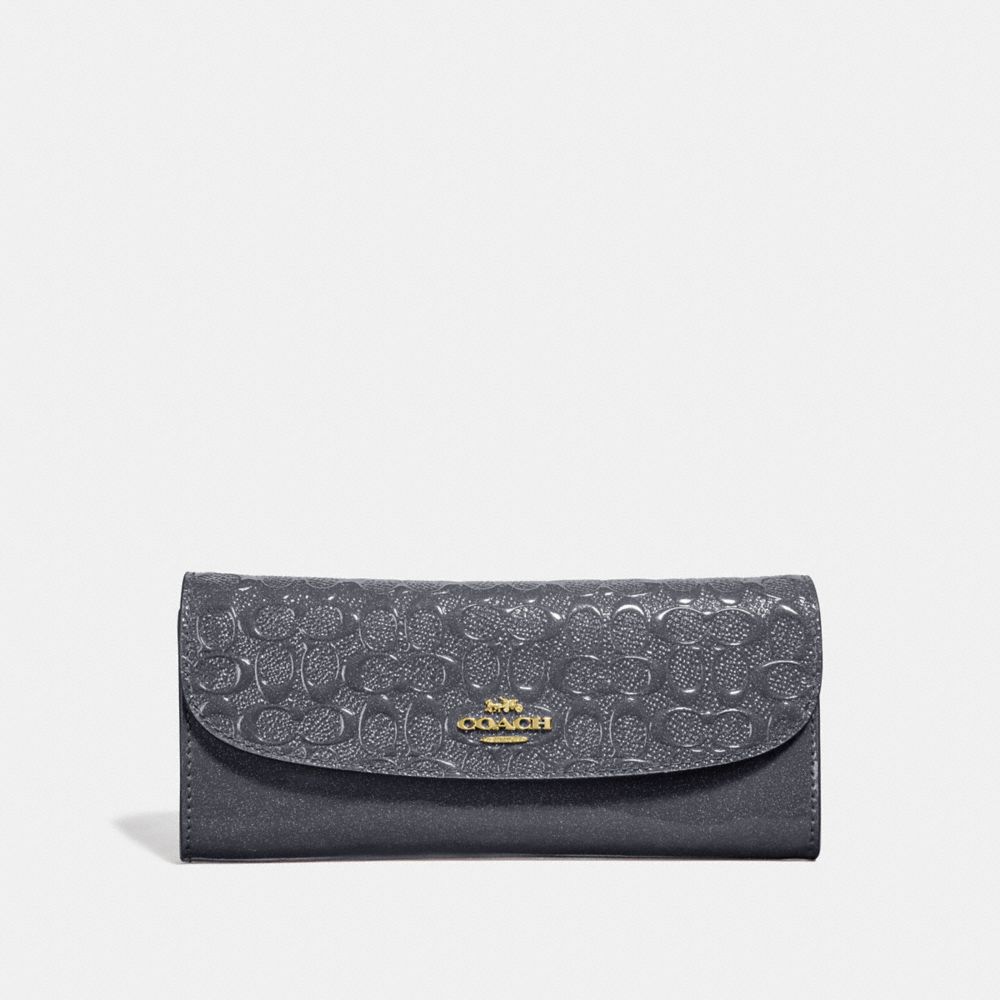 COACH F26814 - SOFT WALLET IN SIGNATURE LEATHER MIDNIGHT/LIGHT GOLD