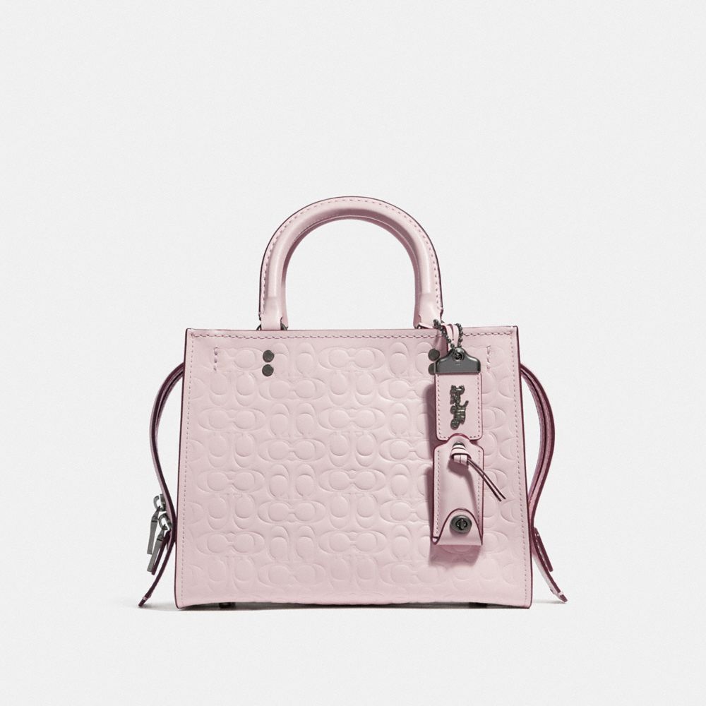 COACH F26839 ROGUE 25 IN SIGNATURE LEATHER WITH FLORAL BOW PRINT INTERIOR BP/ICE PINK