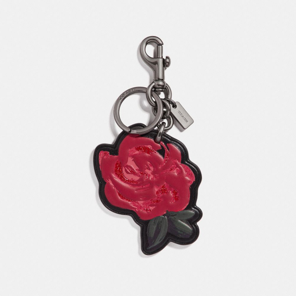 ROSE BAG CHARM - BLACK/BLACK - COACH F26858