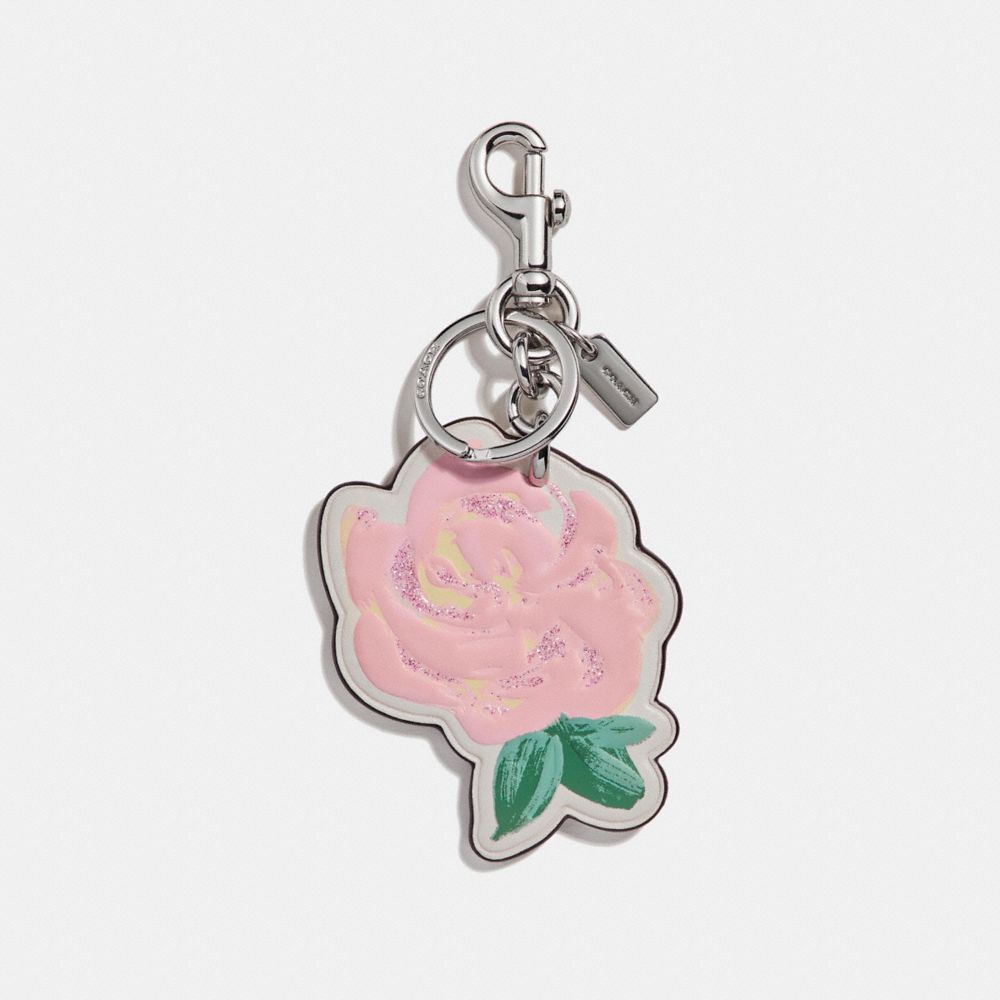 ROSE BAG CHARM - f26858 - SILVER/CHALK