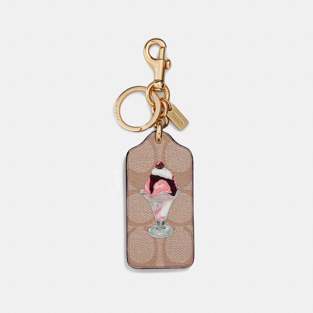 SIGNATURE ICE CREAM SUNDAE BAG CHARM - COACH f26859 -  SADDLE/GOLD