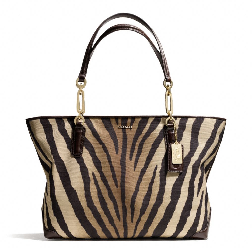 COACH F26881 MADISON ZEBRA PRINT EAST/WEST TOTE ONE-COLOR