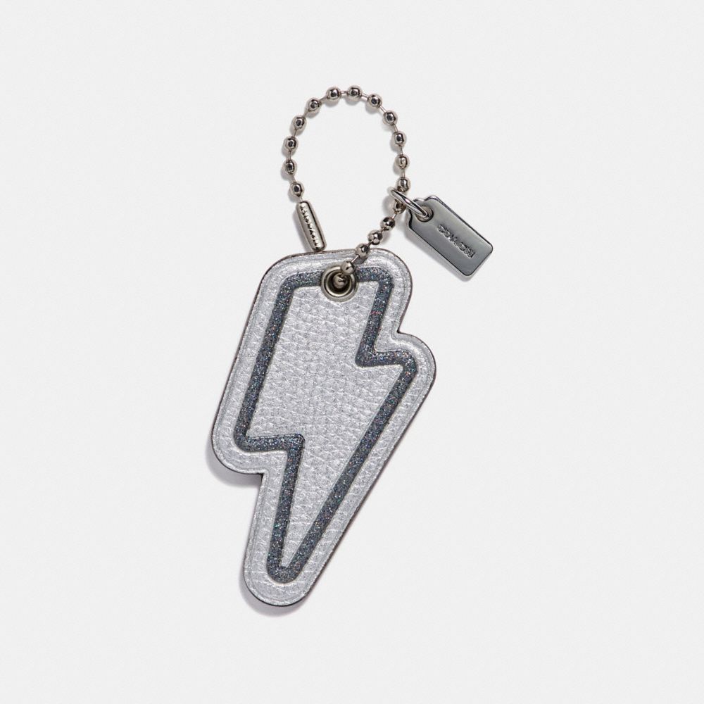 COACH f26899 GLITTER LIGHTNING BOLT BAG CHARM MULTI/SILVER