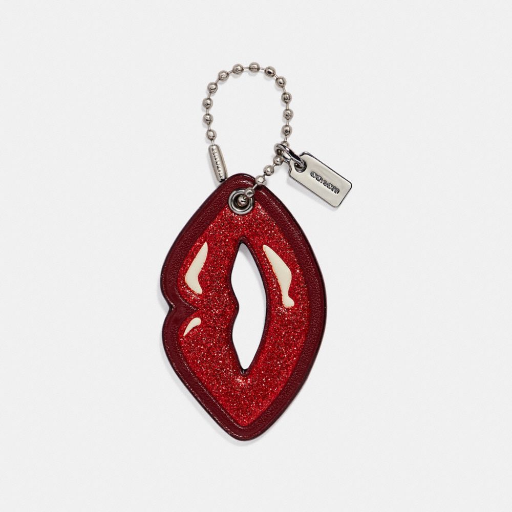 COACH F26900 - GLITTER LIPS BAG CHARM MULTI/SILVER