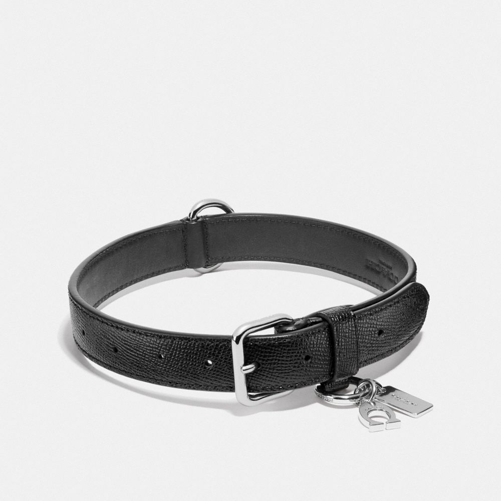 COACH LARGE PET COLLAR - SILVER/BLACK - F26904