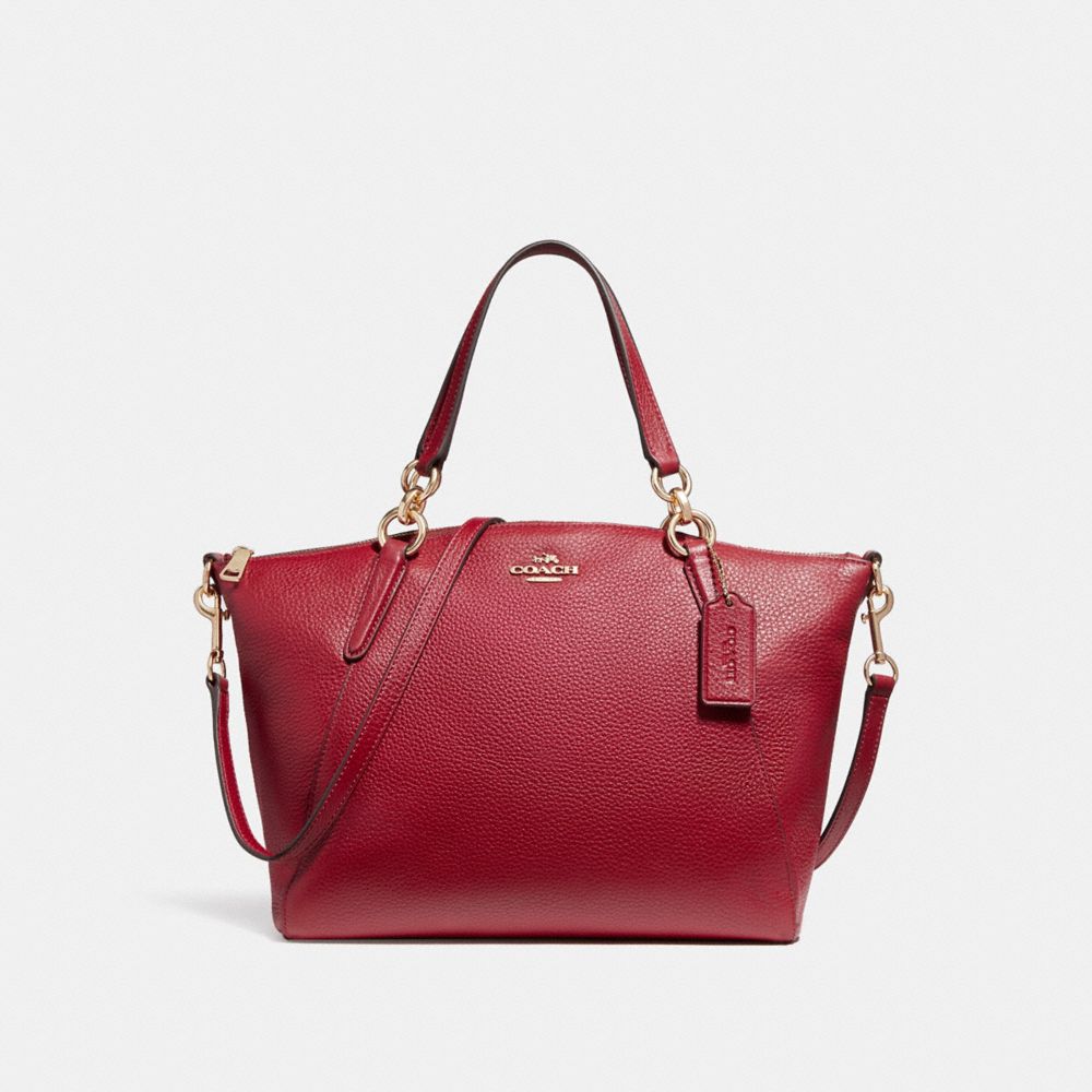 COACH f26917 SMALL KELSEY SATCHEL LIGHT GOLD/DARK RED