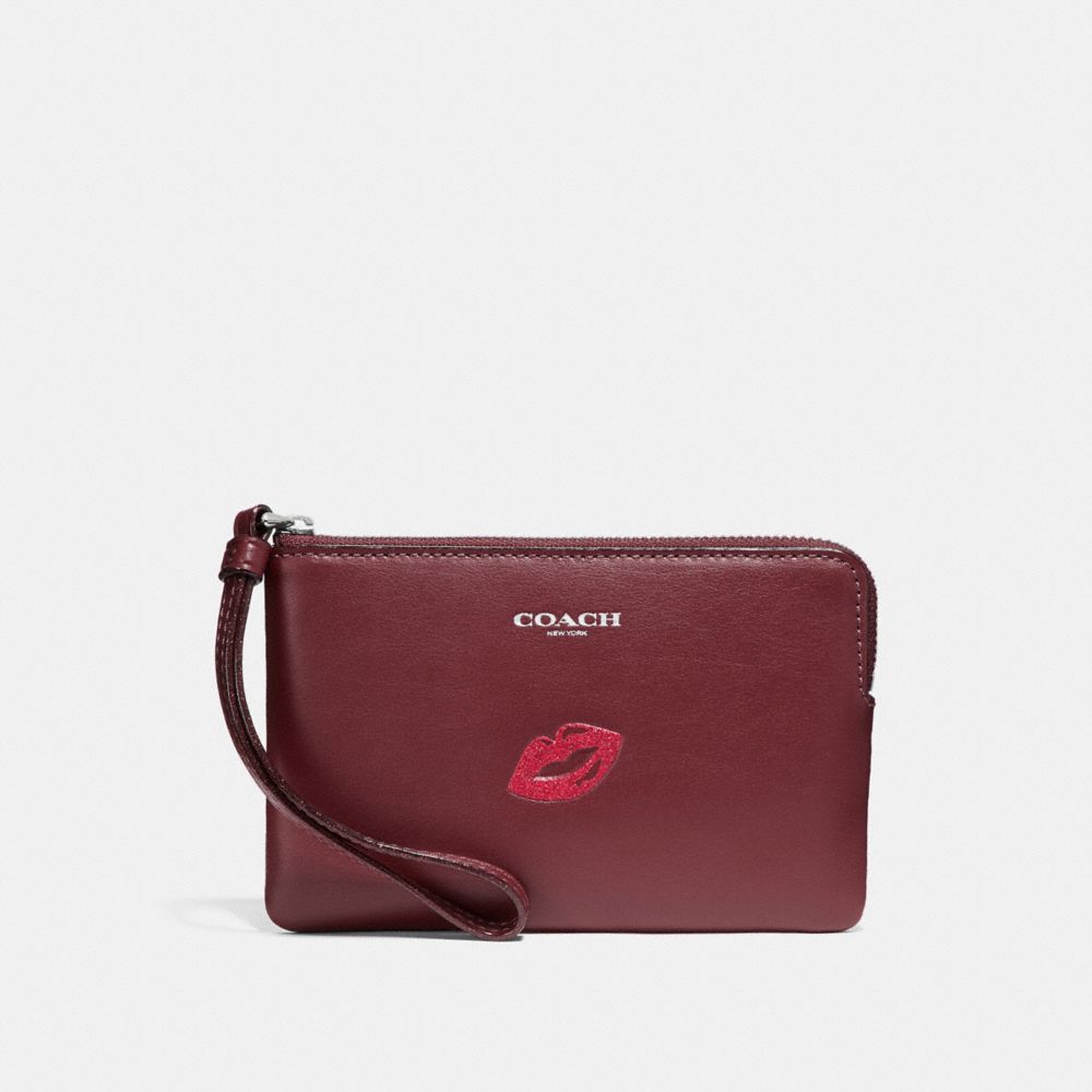 CORNER ZIP WRISTLET WITH LIPS - COACH f26939 - MULTICOLOR  1/SILVER