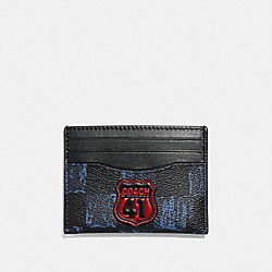 SLIM CARD CASE WITH GRAPHIC CHECKER PRINT - COACH f26947 - MIDNIGHT NVY MULTI CHECKER