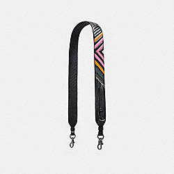 NOVELTY STRAP WITH COLORBLOCK QUILTING - F26968 - BLACK MULTI/DARK GUNMETAL