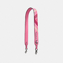 NOVELTY STRAP WITH COLORBLOCK QUILTING - F26968 - BRIGHT PINK/DARK GUNMETAL