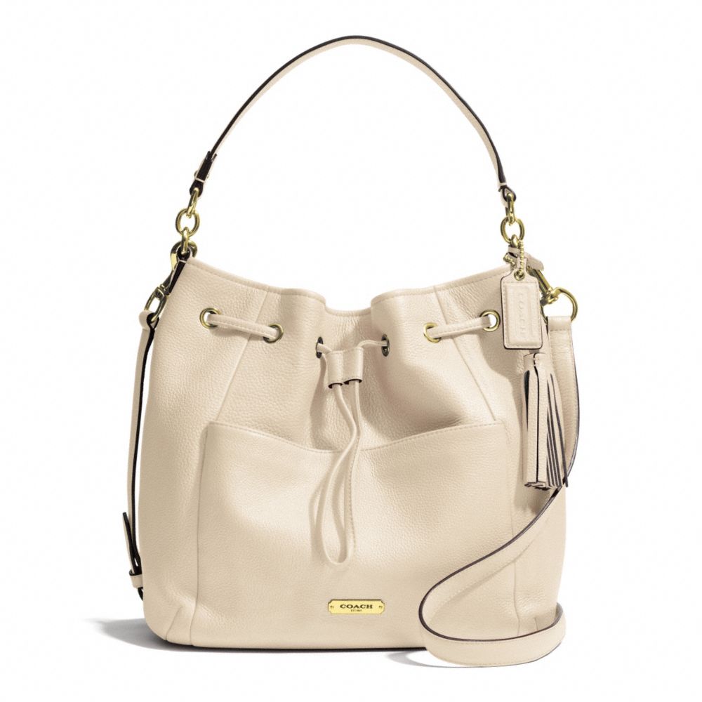 AVERY LEATHER DRAWSTRING - f27003 - BRASS/STONE