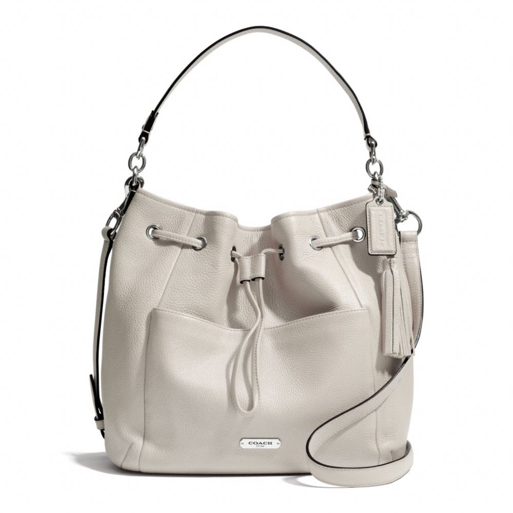 COACH F27003 Avery Leather Drawstring SILVER/PEARL