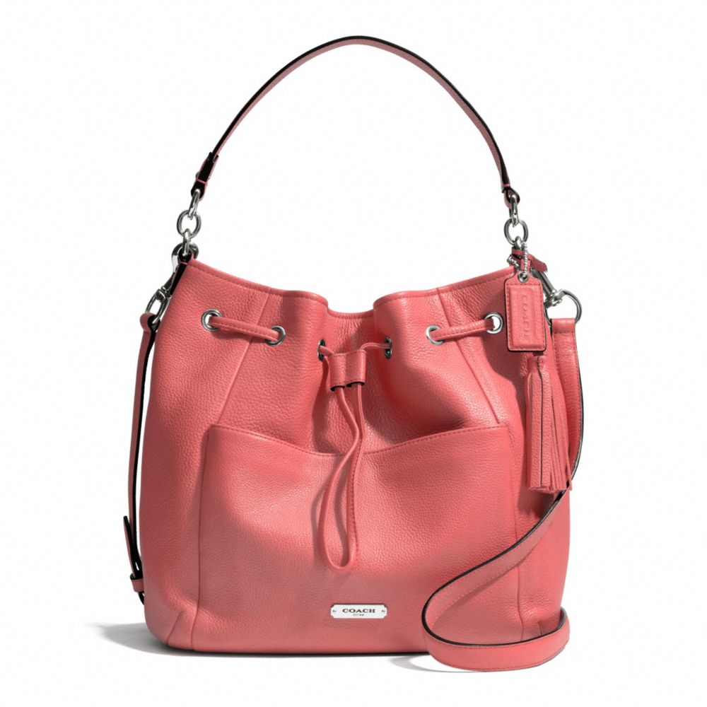 AVERY LEATHER DRAWSTRING - SILVER/TEAROSE - COACH F27003