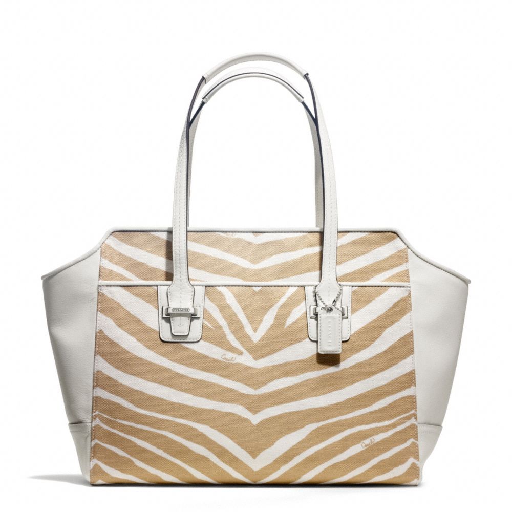 COACH F27009 Taylor Zebra Carryall SILVER/IVORY/IVORY