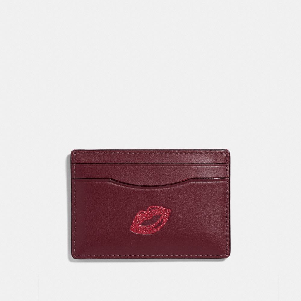 CARD CASE WITH LIPS - COACH f27038 - MULTICOLOR 1/SILVER