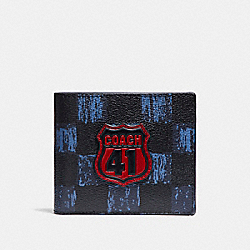 3-IN-1 WALLET WITH GRAPHIC CHECKER PRINT - COACH f27052 - MIDNIGHT NVY MULTI CHECKER