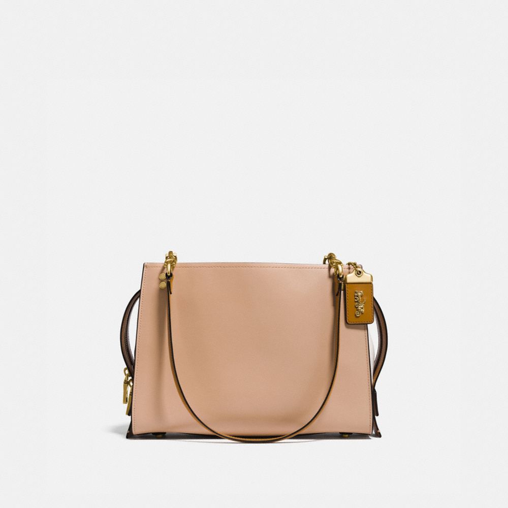 ROGUE SHOULDER BAG IN COLORBLOCK - F27054 - BEECHWOOD/OLD BRASS