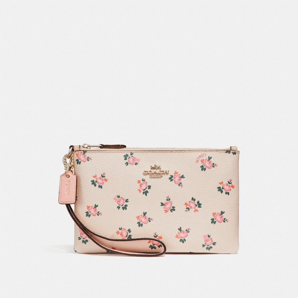 COACH F27094 Small Wristlet With Floral Bloom Print BEECHWOOD FLORAL BLOOM/LIGHT GOLD