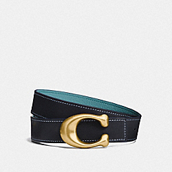 COACH F27099 Signature Buckle Reversible Belt, 32mm MIDNIGHT NAVY/MARINE