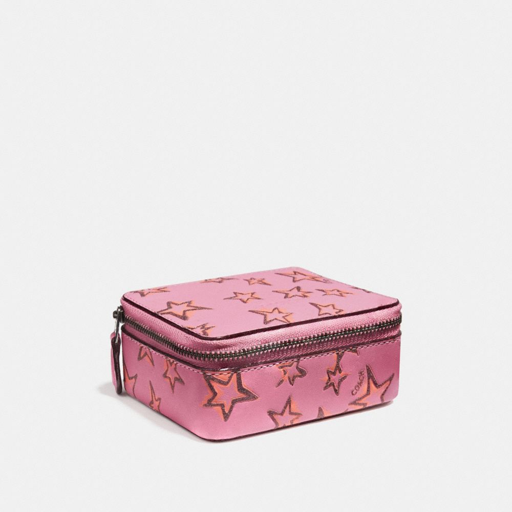 COACH ACCESSORY BOX WITH STARLIGHT PRINT - BRIGHT PINK/DARK GUNMETAL - F27118