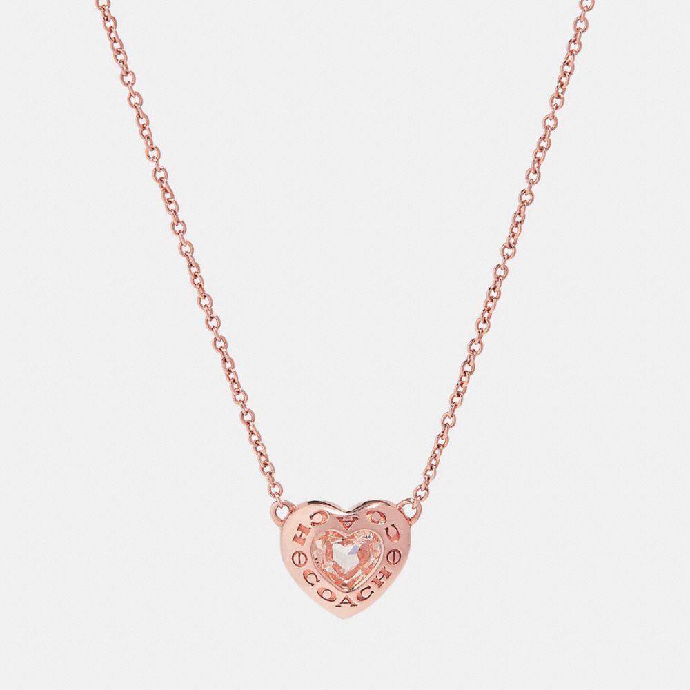 OPEN CIRCLE HEART NECKLACE - ROSEGOLD - COACH F27135